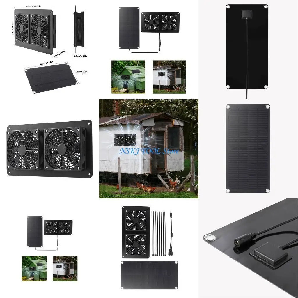 

L8RC Solar plate Powered Fan Air Extractors Cooling Ventilator 10W Solar plate Fan Professional Solar Powered Exhaust Fan