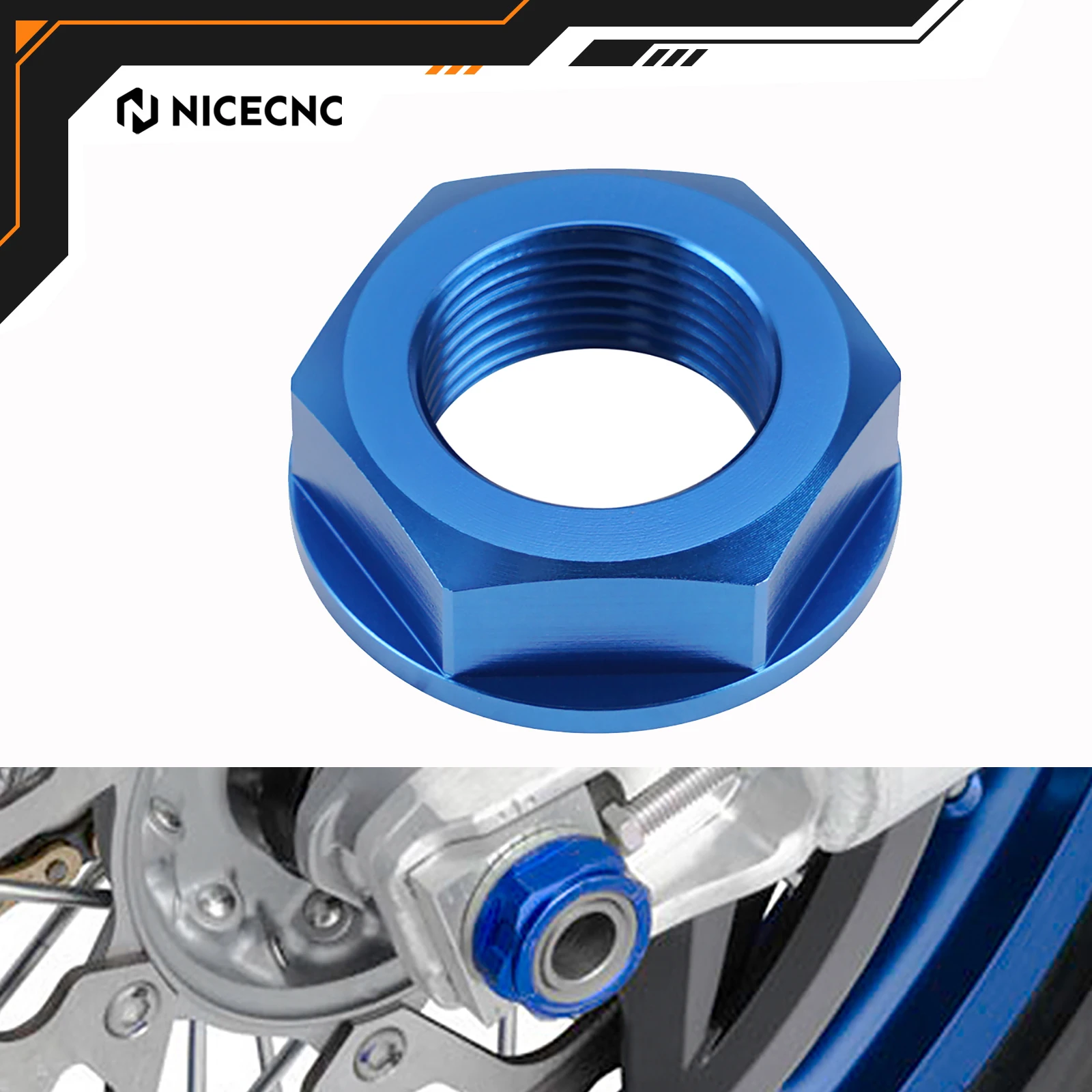

NICECNC M22 Rear Wheel Axle Shaft Lock Nut Screw For Yamaha YZ250F YZ450F 2009-2021 For Honda CR250R Kawasaki KX250 KX450 Suzuki