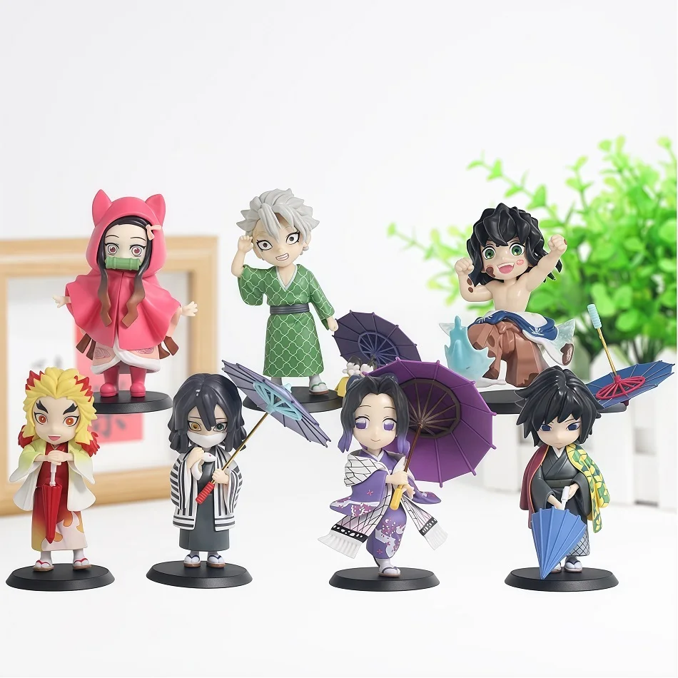  12cm New Demon Slayer Plum Rain  Series 13pcs/set Blind Box Figure surprise Box Tanjiro Kamado Nezuko Action Model Toys Gifts view 4