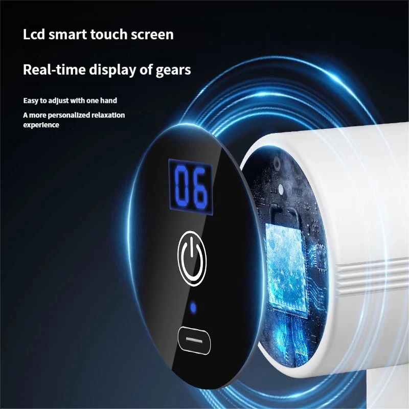 깊은 근막 근육 이완을 위한 6단 마사지 건, 신체 및 목 마사지기, 전기 피트니스 장비, 소음 감소, 수타