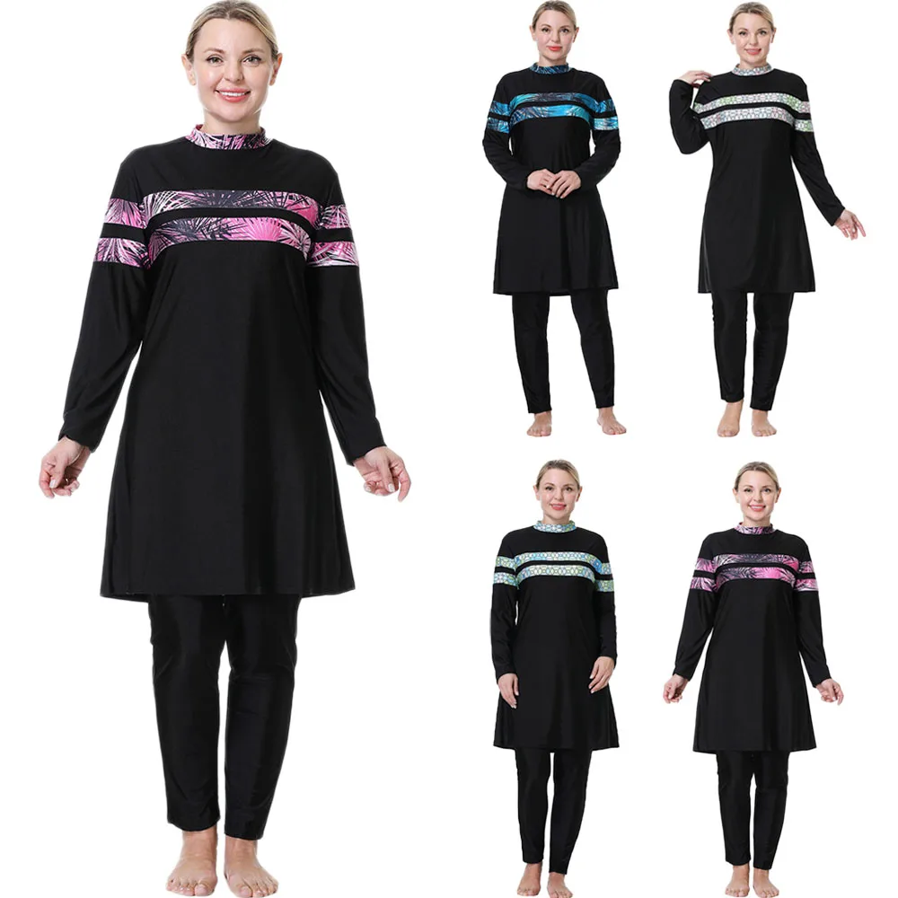 

Muslim Burkini Swimming Suit For Women Modest Swimwear Long Sleeve Plus Size Abaya Abayas Swimsuit Cover Ups Bat Shirt Hijab