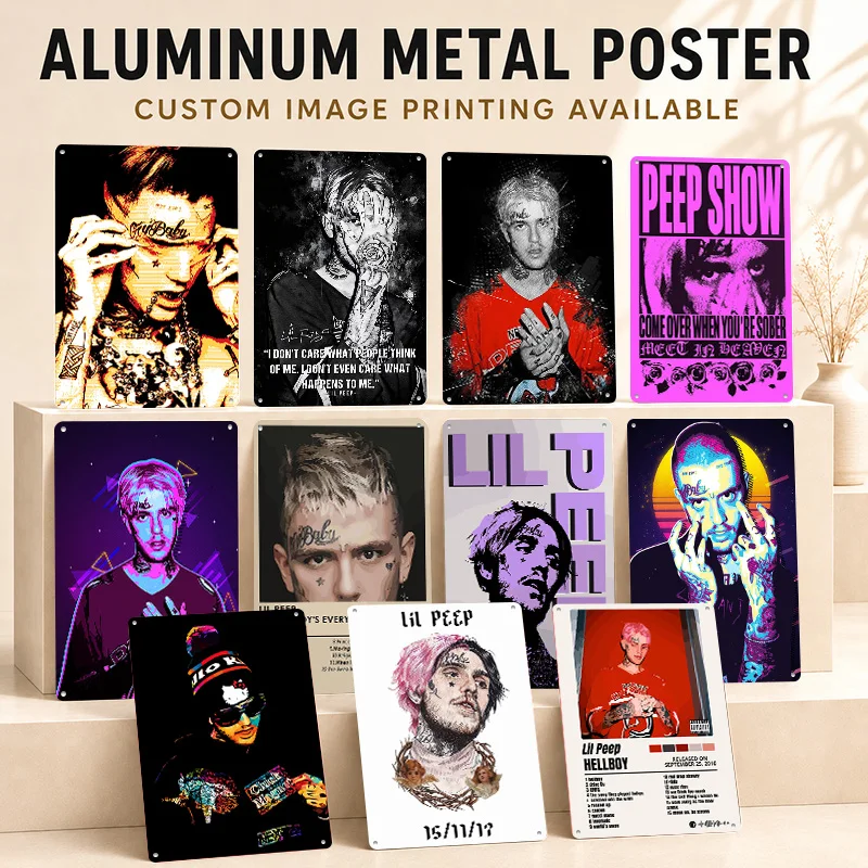 Lil Peep Printed Posters Customized Metal Sign Rhythmic Pop Culture Design Wall Art For Living Room Music Corner And Loyal Fans