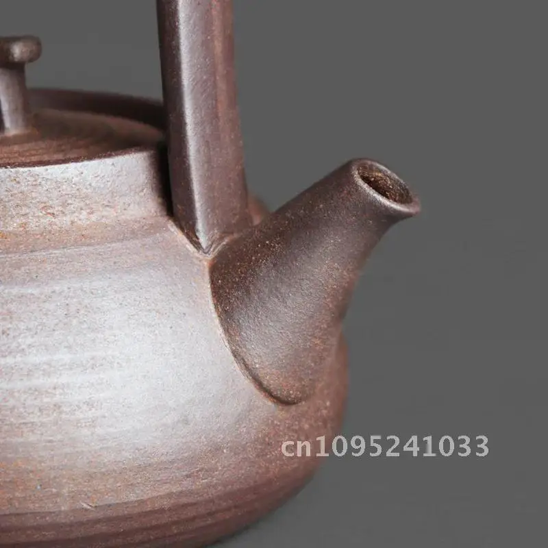 

Maker Japanese Style Teapot Handmade Retro Coarse Pottery Stoneware Tea Ceramic Tea Teaset Ceremony Portable Kungfu Teapot 350ml