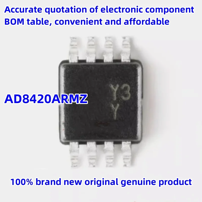 Original genuine AD8420ARMZ-R7 silk screen Y3Y SMT MSOP-8 rail to rail instrument amplifier