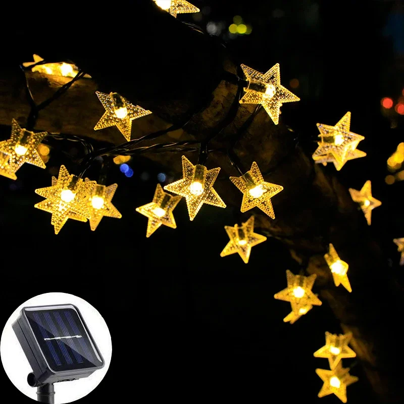 

12M 7M 5M Solar Star Lamp Outdoor Garden Garlands Fairy Twinkle LED Light String for Christmas Tree Wedding Party Decoration