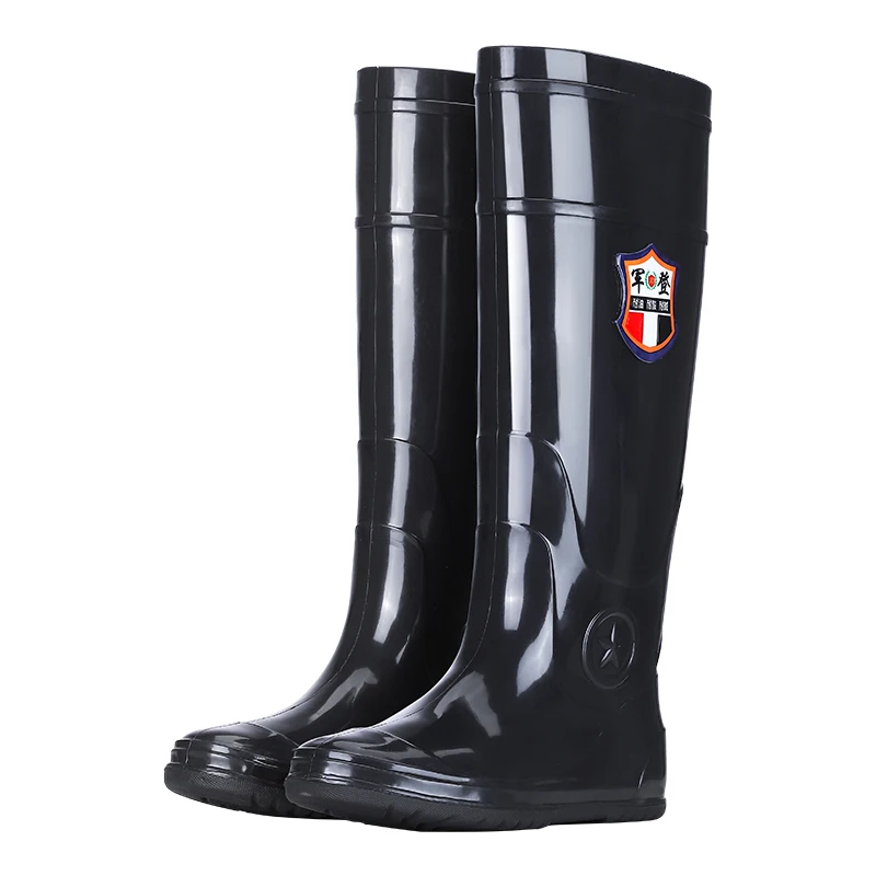 Comfortable High-Tube Rain Boots Men Women Fishing Shoes Slip-Resistant Soft Bottom Flat Bottom Durable Plastic Shoes view 5