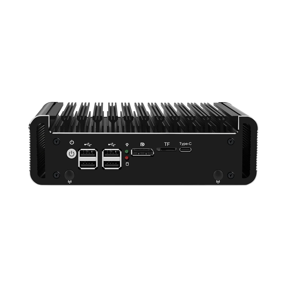 Alat Micro Firewall HUNSN, PC Mini, pFsense Plus,Mikrotik,Intel N100,RJ39,OPNsense,VPN,Router PC, I226-V, 2HD,DP,TF