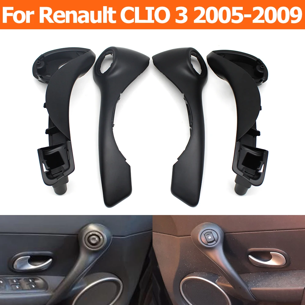 LHD RHD Interior Car Front Door Pull Handle Assembly Set Replacement For Renault CLIO 3 MK3 2005 2006 2007 2008 2009 8200815900