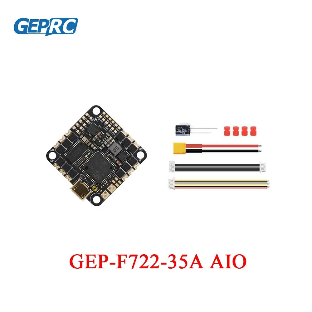 

GEPRC GEP-F722-35A AIO F7 FC 35A 2-6S 8 бит BLS ESC 26,5 мм/M2 RC FPV аксессуары для квадрокоптера