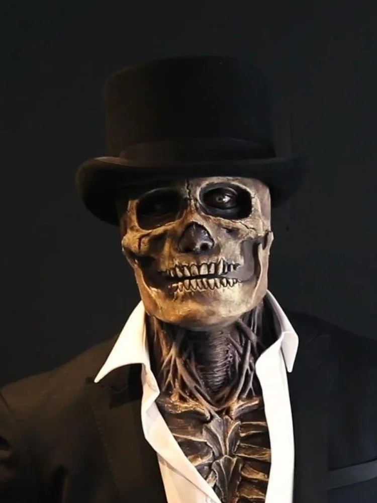 Halloween Gruselige Totenkopfmaske Halloween Party Karneval Cosplay Prop Neuheit Realistische Totenkopf Latexmaske Böser roter Totenkopf Kopfbedeckung