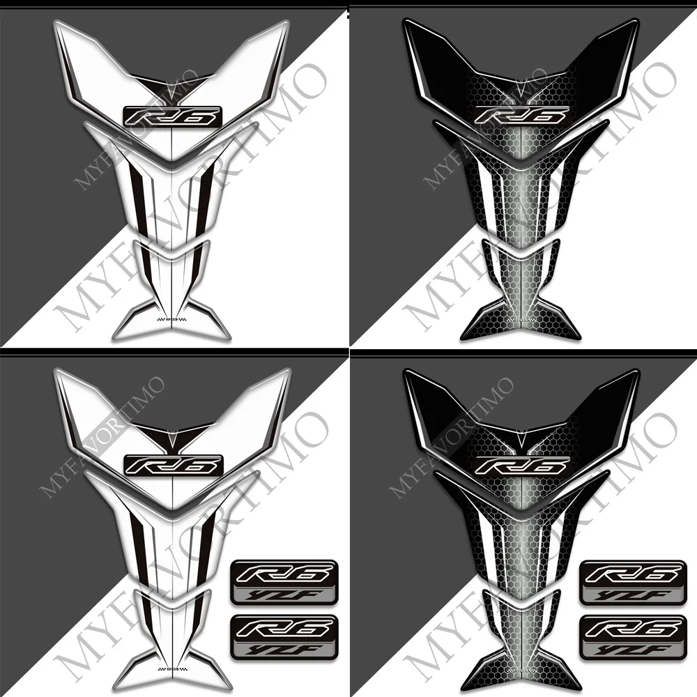 Tank Pad Fuel Protector Emblem Badge Logo Stickers Decal Knee For YAMAHA YZF-R6 YZF R6 YZFR6