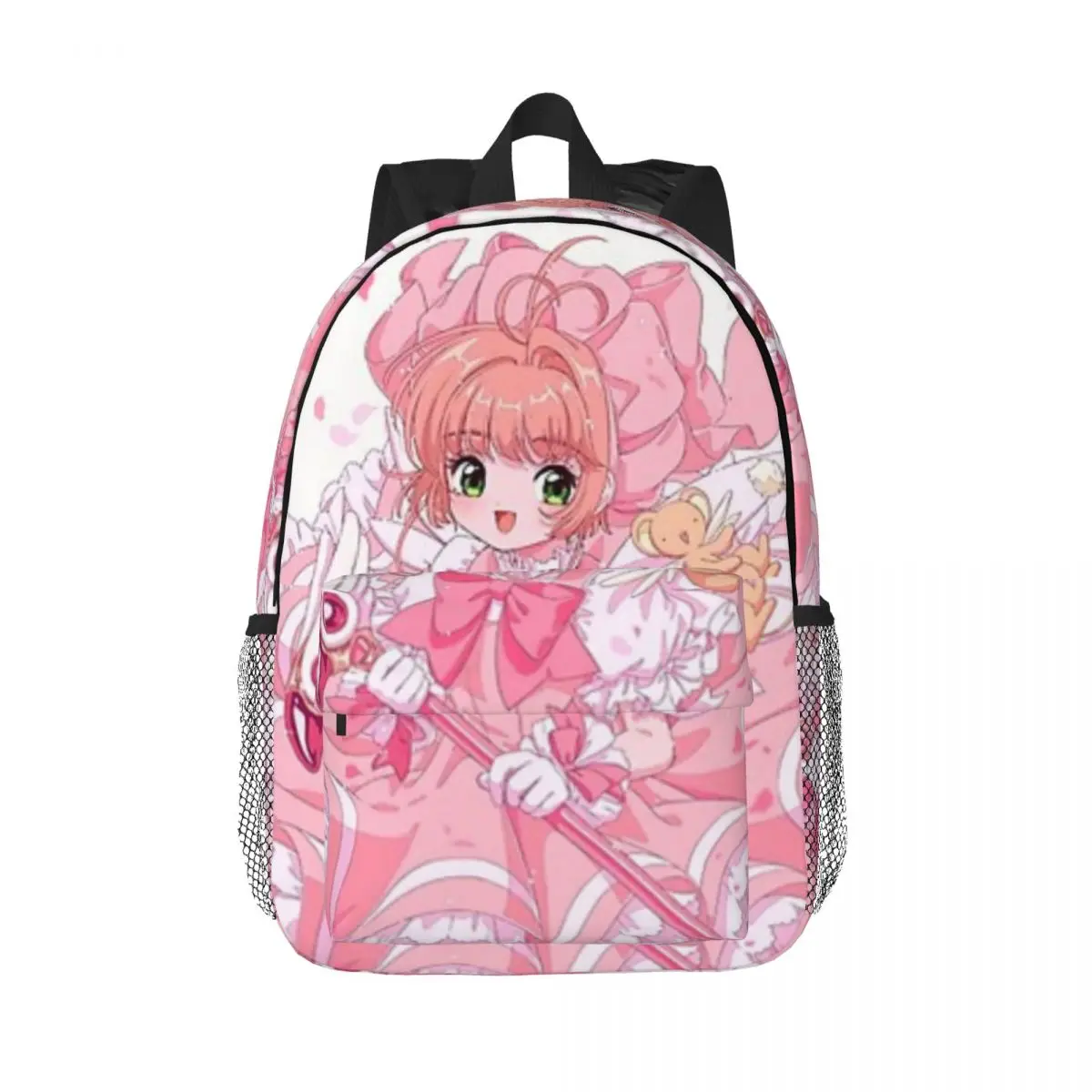 Card Captor Sakura Cherry Blossom Magical Girl Nuovo modello alla moda Borsa da scuola Stampa Zaino leggero da 15 pollici