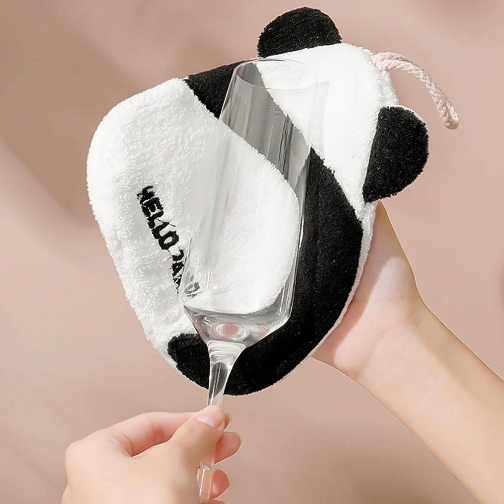 

Coral Fleece Hand Towel Kitchen Washcloth Quick Absorption Towel for Home Bathroom Cartoon Design Drying Cloth
