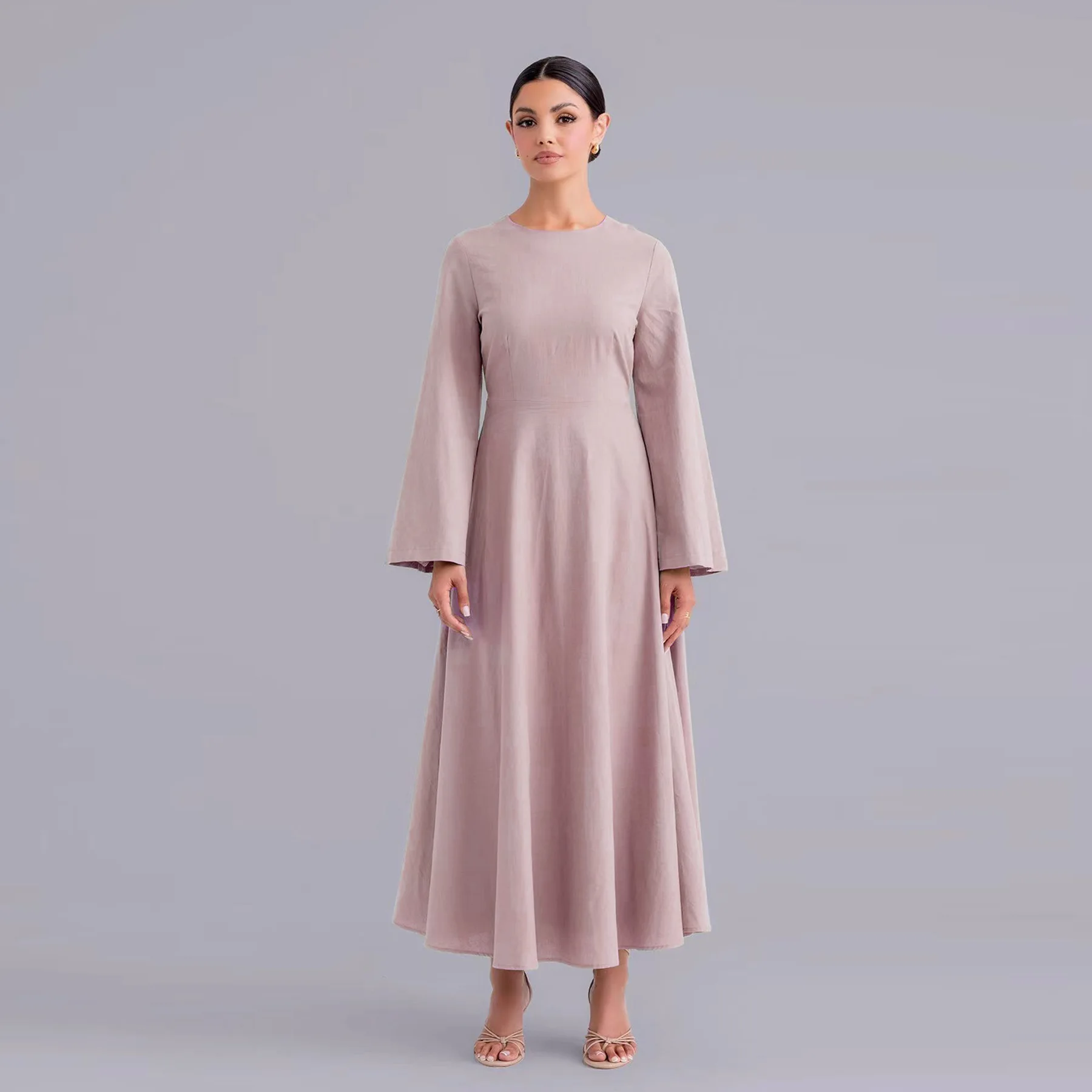 Turco cor sólida abaya dubai jalabiya kebaya longo robe muçulmano vestido de oração moda islâmica para senhoras jalabiya caftan femme