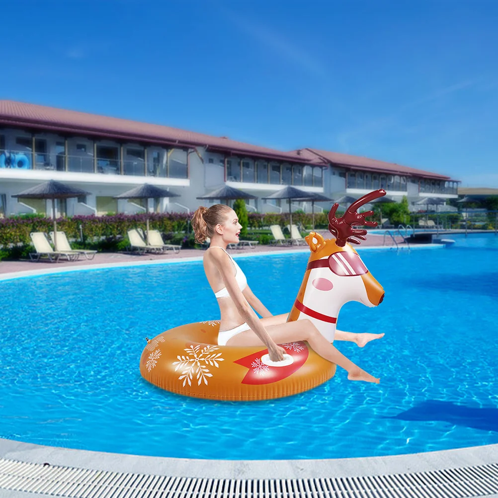 

1 pc Inflatable Tube Pvc Winter Outdoor Sled Deer Shape Snow Sled Tube Durable Wear-Resistant For Skiing