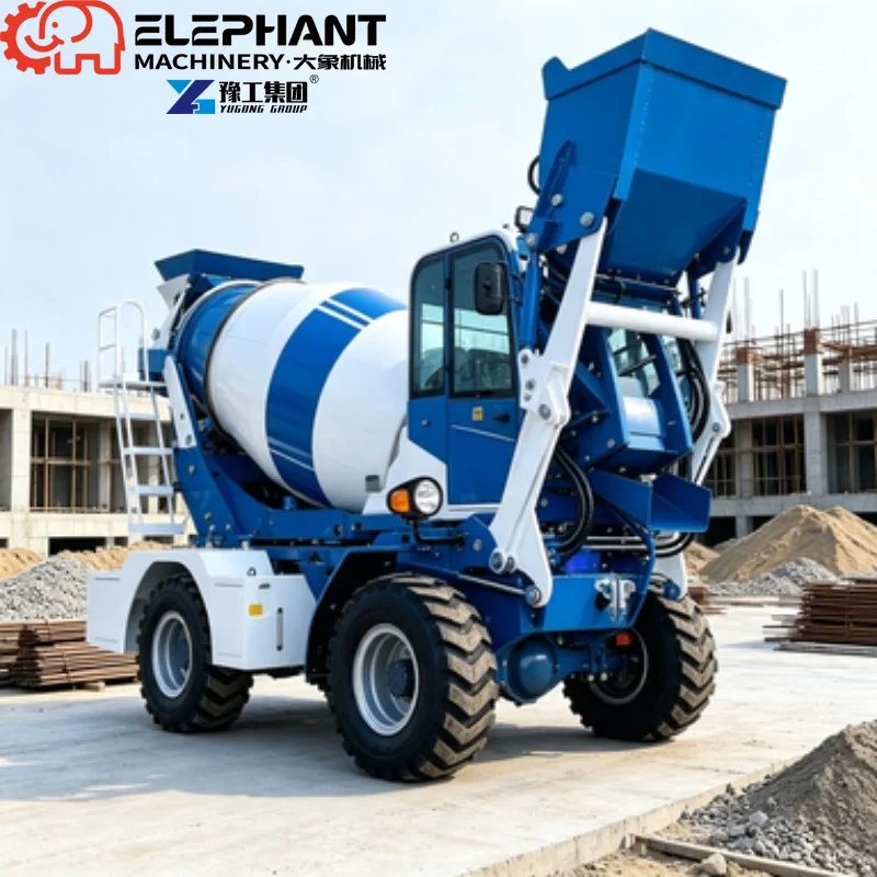 Construction Industry Diesel Mobile Concrete Mixer Truck, Self-Loading Type With Premium Engine & Gearbox Components