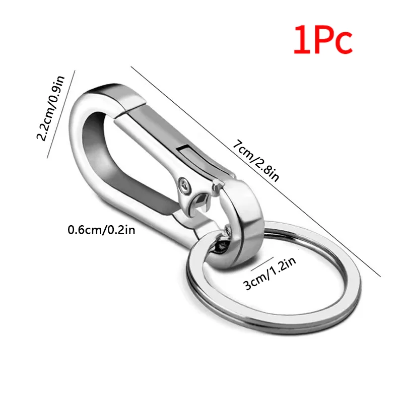 1Pc Men Stainless Steel Horseshoe Buckle Climbing Keychain Anti-lost Buckle Hanging Fashion Key Ring Car Decoration Gift.