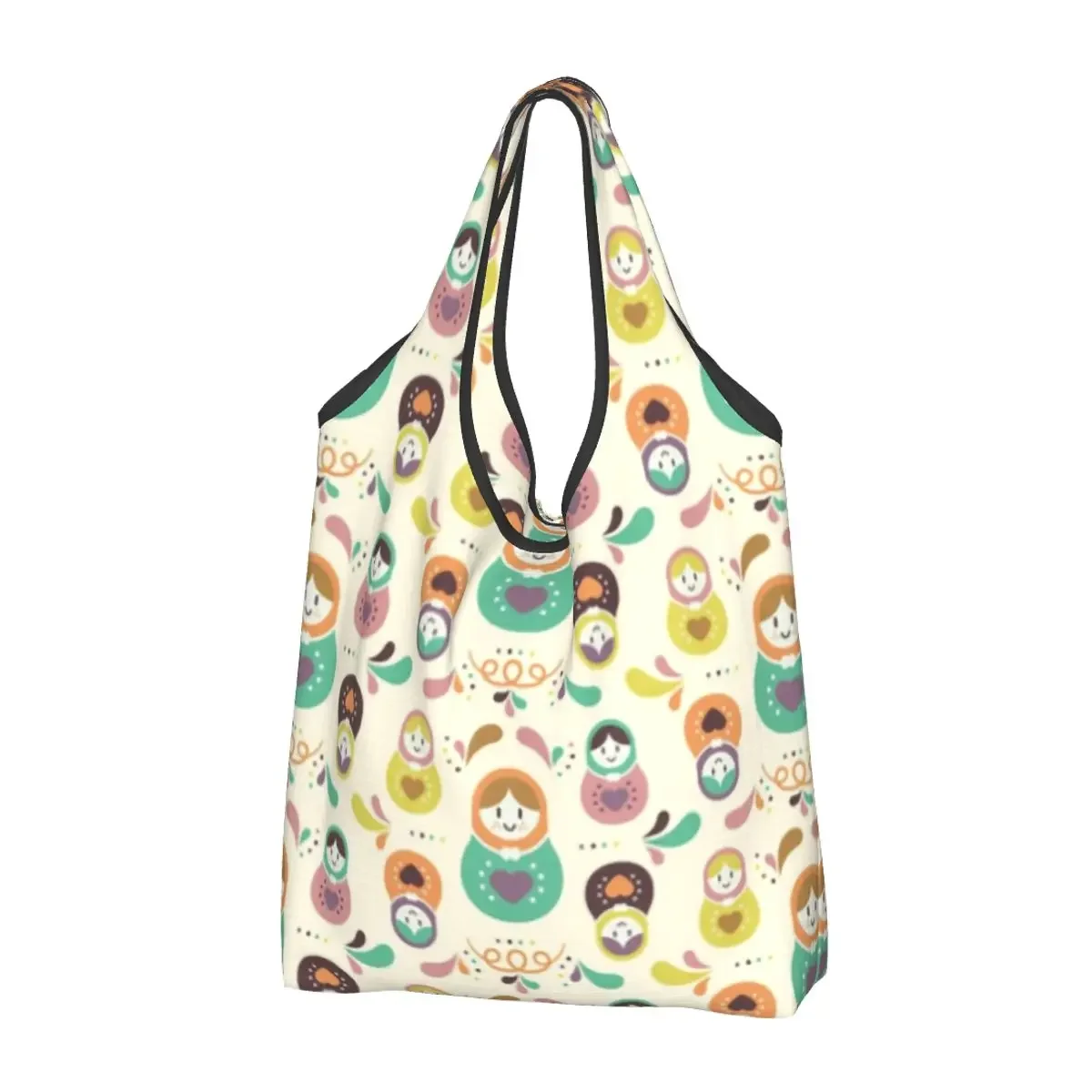 Matryoshka rusa Dall comestibles bolsas de compras moda Rusia Babushka arte popular bolsos de hombro para compras bolsos