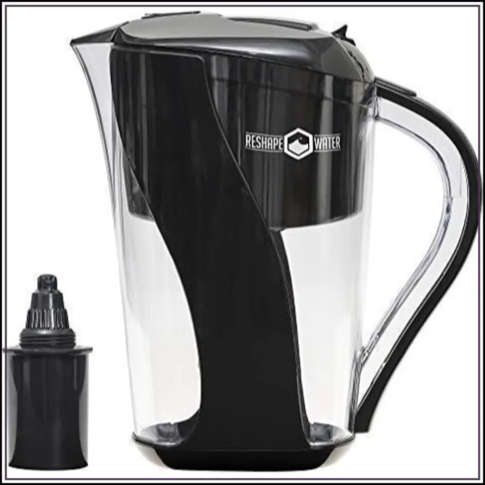 

10-Cup Pitcher with 6-Stage Filter: Removes Fluoride, Chlorine, Lead, VOC, Raises pH, Improves Taste, Low-Cost Replacements