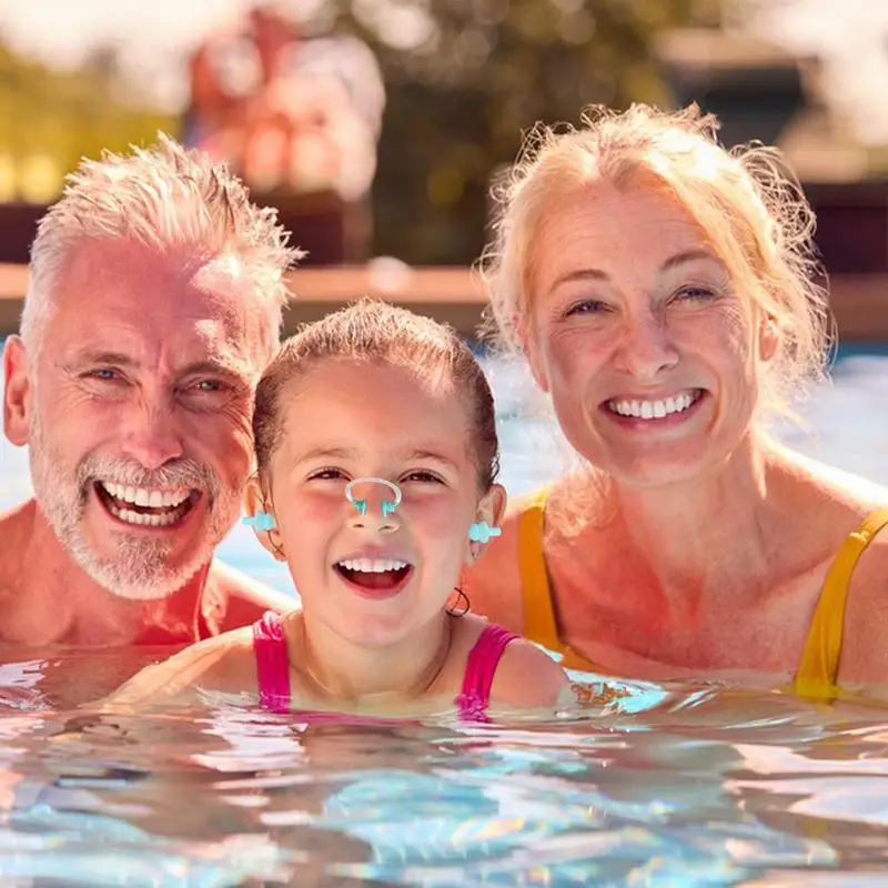 سدادات أذن سيليكون مقاومة للماء للسباحة ، مشبك أنف للأطفال ، سدادات أذن للسباحة ، سدادات أذن رياضية مائية ، مشبك أنف للغوص