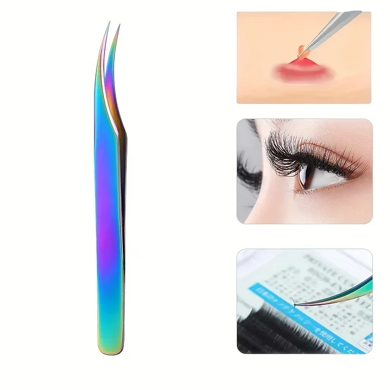 High Precision Eyelash Tweezers Set Stainless Steel Colored Lash Tweezer for Flawless Application & Brow Grooming Christmas Gift