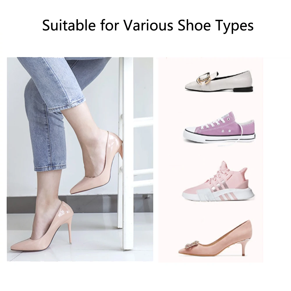 4 Paar Fersenschutz für Damenschuhe, Größenreduzierer, Füllkissen, Polsterung für High Heels, Futtereinsatz, Fersenschmerzlinderung, Schuhpolster – Detail 13