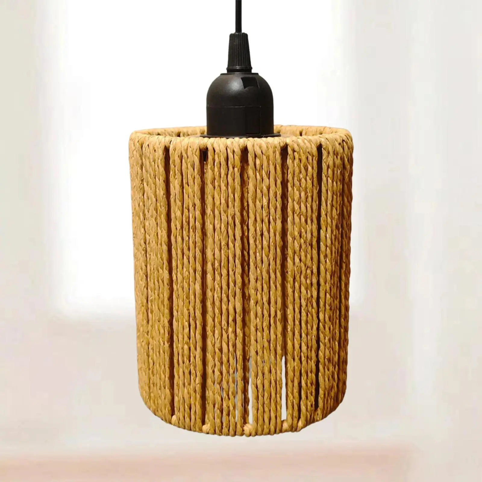 

Paper Rope Lampshade Pendant Lamp Shade Boho Hanging Lamp Cover Handwoven Lamp Shade for Living Room Outdoor Farmhouse Decor