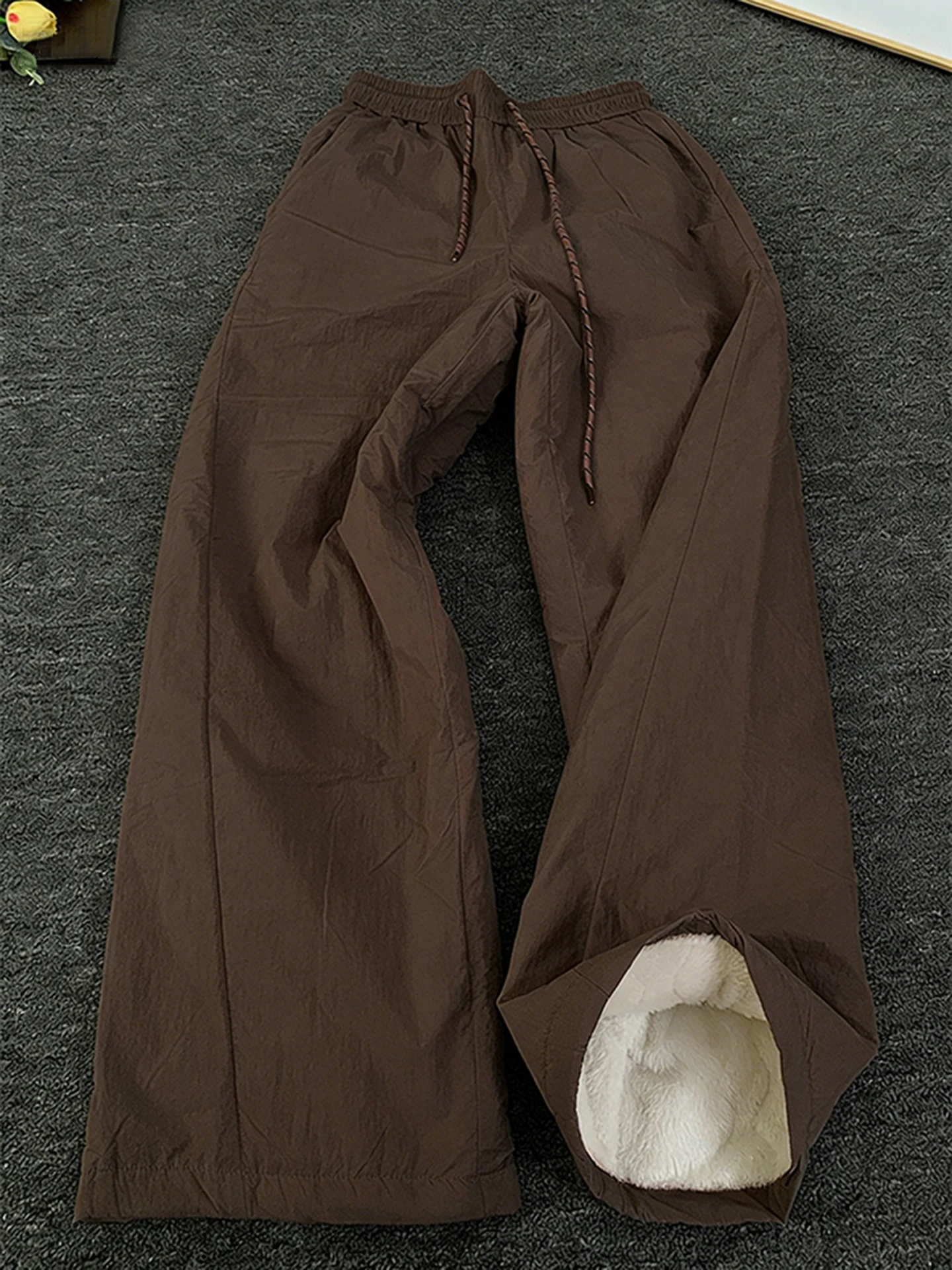 

Утепленные хлопковые брюки для мужчин и женщин, зимняя одежда для активного отдыха, коричневые, на флисовой подкладке, устойчивые к холоду, лыжные штаны, экстремально морозостойкие