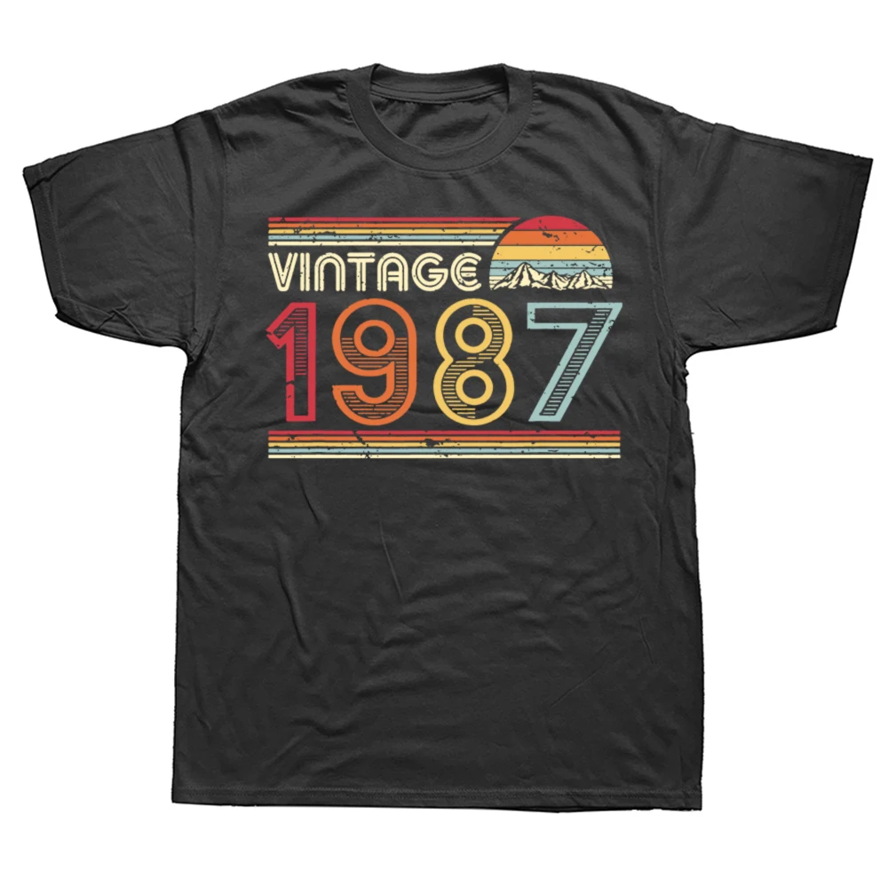 Funny Classic Vintage 1987 Edition Retro Graphic T-shirts Men Women's Fashion Casual Tshirt 100% Cotton Loose Oversized T Shirt