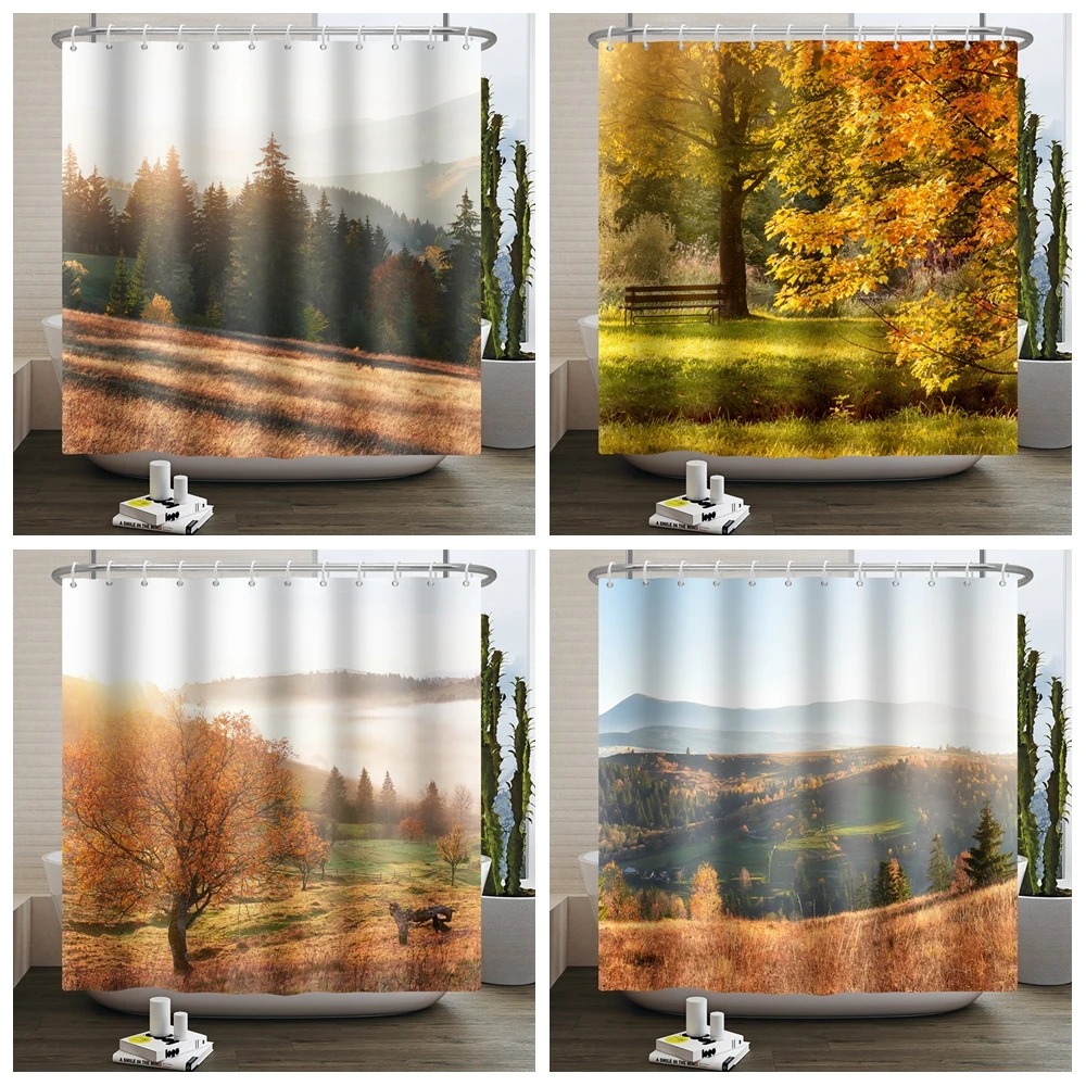 

Boulevard Scenery Shower Curtain 3D Printing Scenic Spots Polyester Waterproof Curtain Bathroom Bathtud Dectoration With Hooks