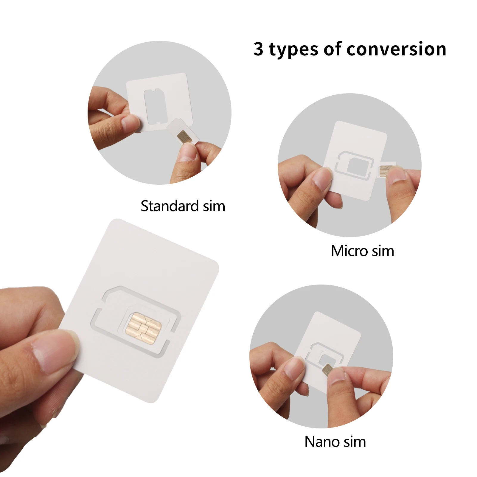 휴대폰 SIM 복구 카드 슬리브, 소형 카드-대형 카드, 중간 카드 하프 카드 슬리브 미니