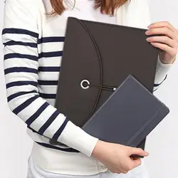 File Bag  Modern Detailed Widely Use  Faux Leather File Organizer Office Accessories