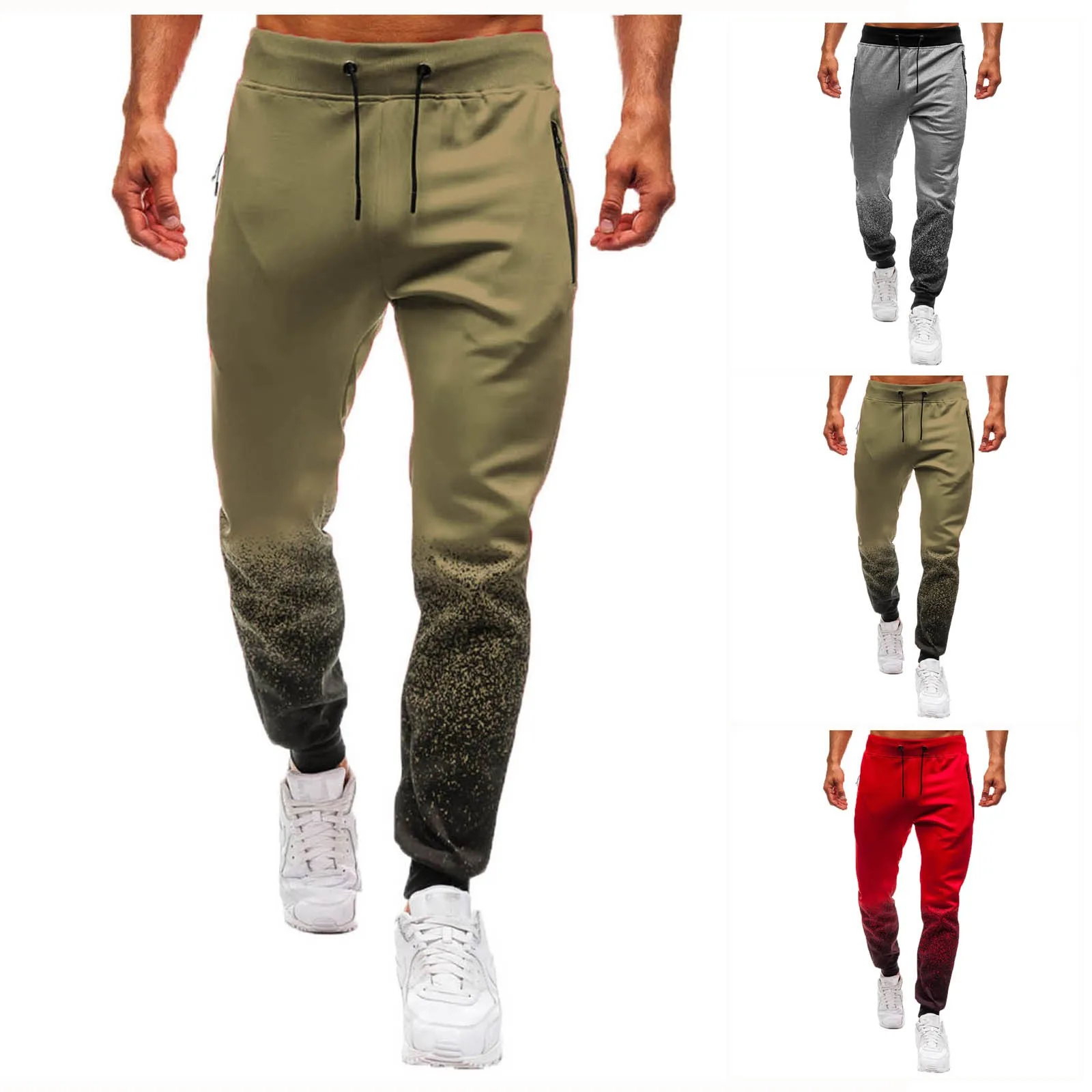 

Men's Casual Pants Jogger Sweatpants Large Size Elastic Waist Sports Casual Trousers Loose Fitness Clothes Spring Thin Section