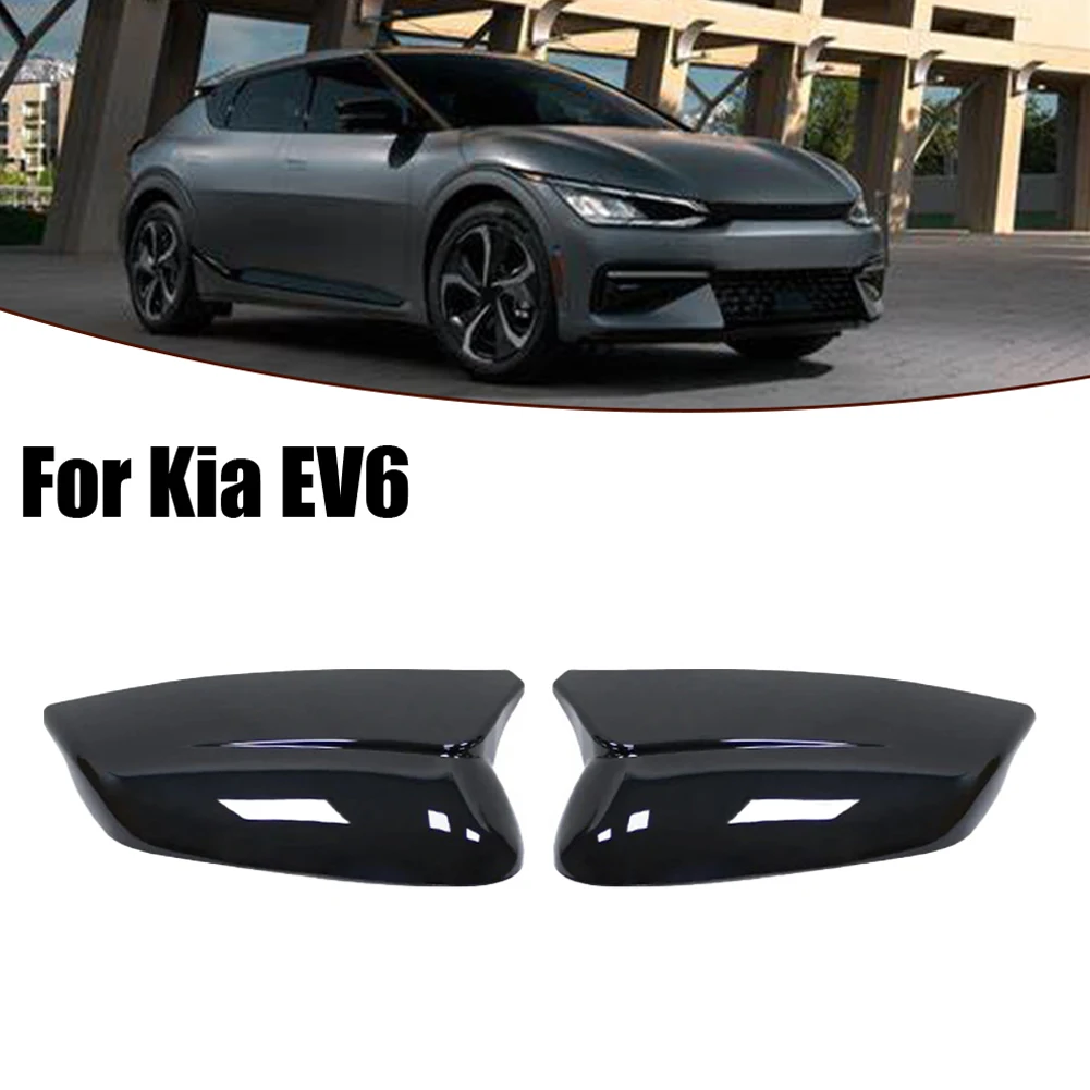 

Car Black ABS Side Door Rearview Mirror Cover Trim Cap For Kia EV6 2022-2025 Rearview Mirror Covers Parts