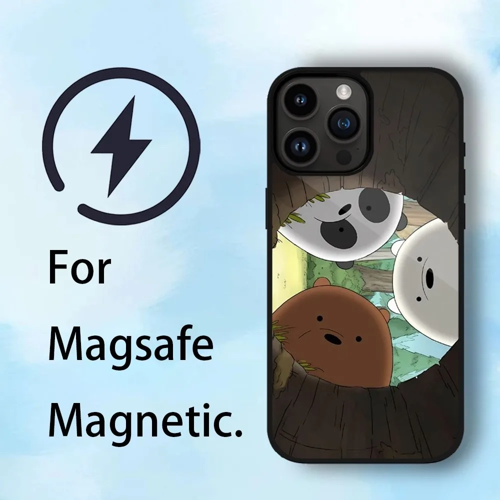 Kawaii Bears Phone Case For iPhone 11 12 13 14 15 Max Plus Phone Magnetic for Macsafe Cases Cover