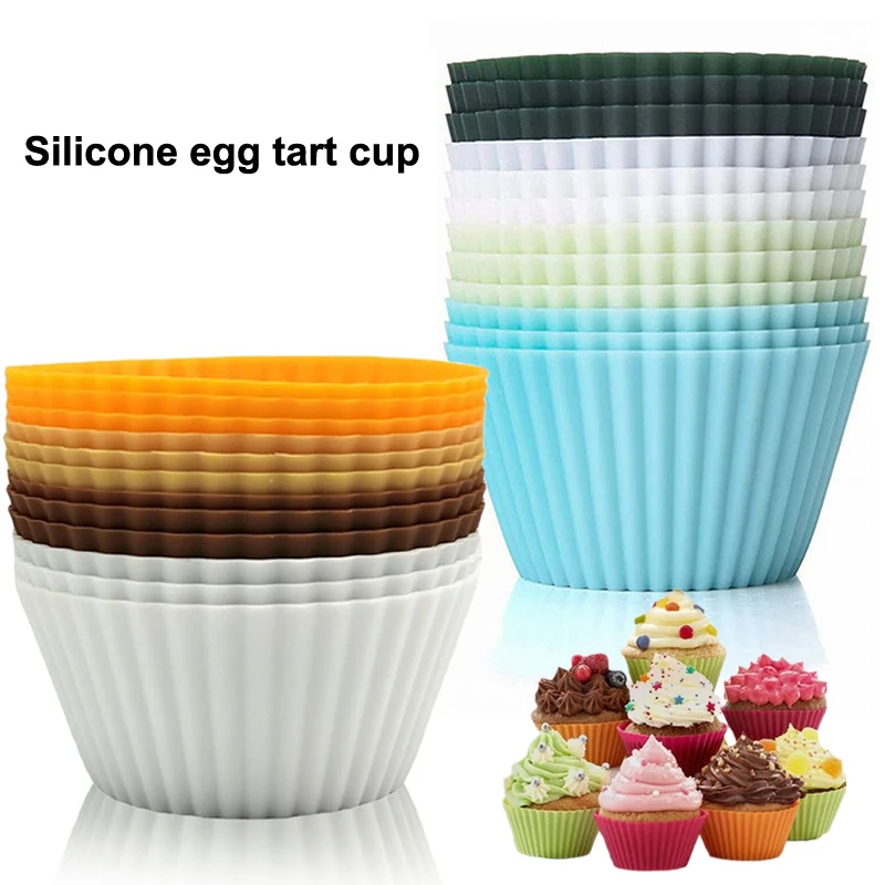 

12/24 шт. силиконовые формы для торта круглой формы формы для выпечки кексов пудинг желейные чашки кондитерские изделия домашняя кухня формы для выпечки без BPA