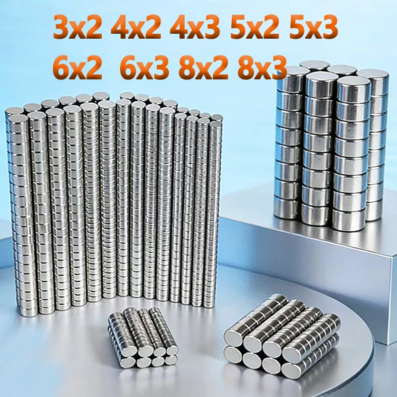 N35 NdFeB Round Neodymium Magnets Powerful, 50-1000pieces 3x2 4x2 4x3 5x2mm, 5x3 6x2 6x3 8x2 8x3, Permanent Magnetic Accessories