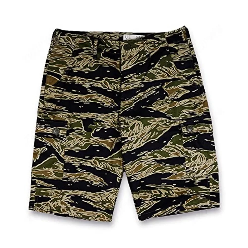 TCU Tiger Pattern Shorts American Military Outdoor Panties Retro WW2 US Army Summer Half Pants Running Uniform Vietnam