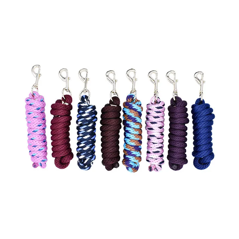 

Anti-Wear Non-Slip Equestrian Pull Rope, Round Nylon Cotton Training Lead with Drop Hook, High End Horse Rope Supplies