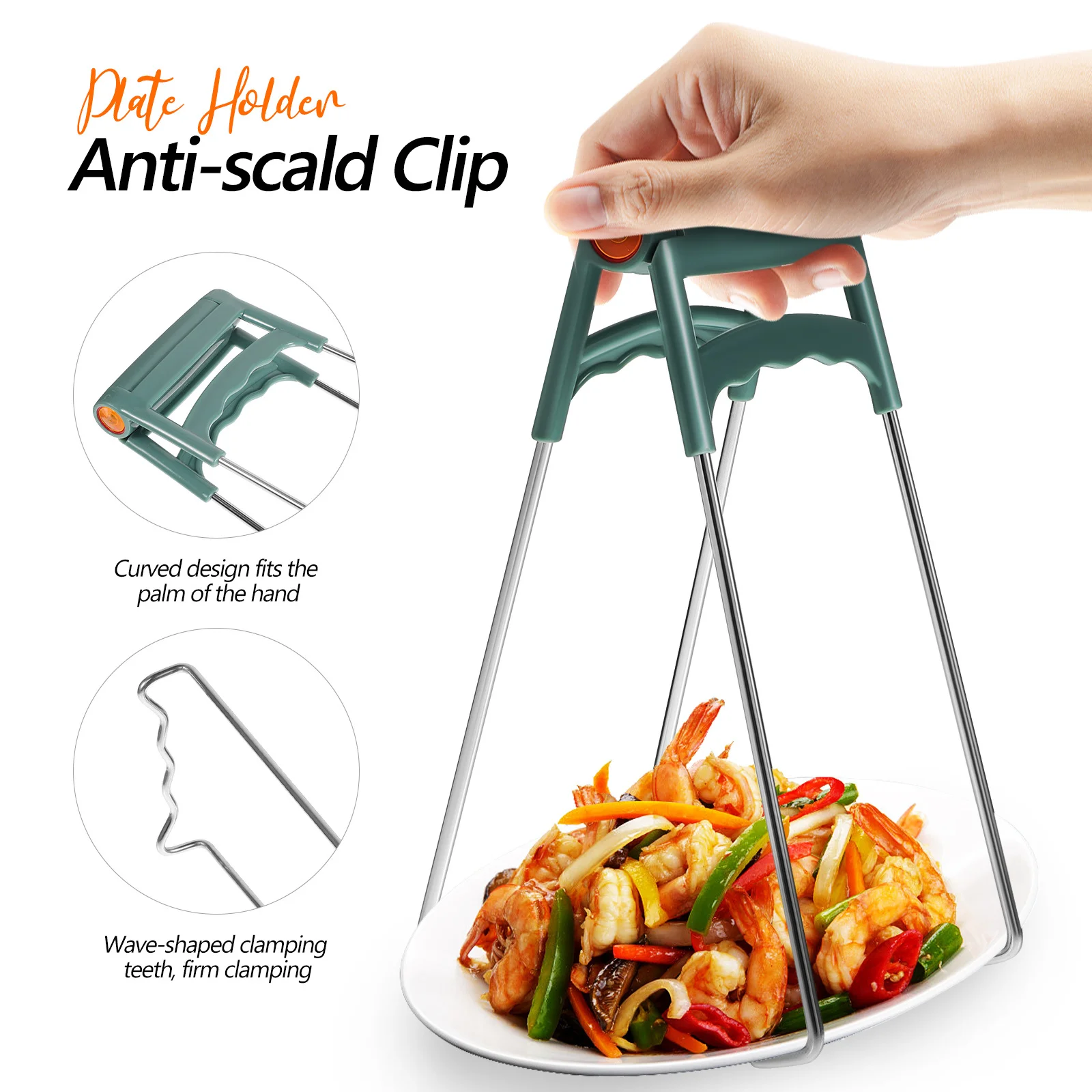 

1 set 1 Set Silicone Spoon Rests Hot Dish Clip Plate Gripper For Kitchen Utensil Holder Anti-Scald Clamp Cooking Tools Bowl Clip