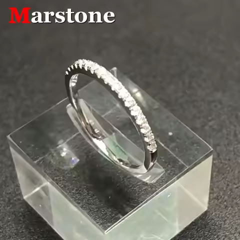 Full Moissanite D Color VVS Diamond Women's 2/3/4mm Round Moissaniteing S925 Silver Ring White Gold Fine Jewelry Rings for Women