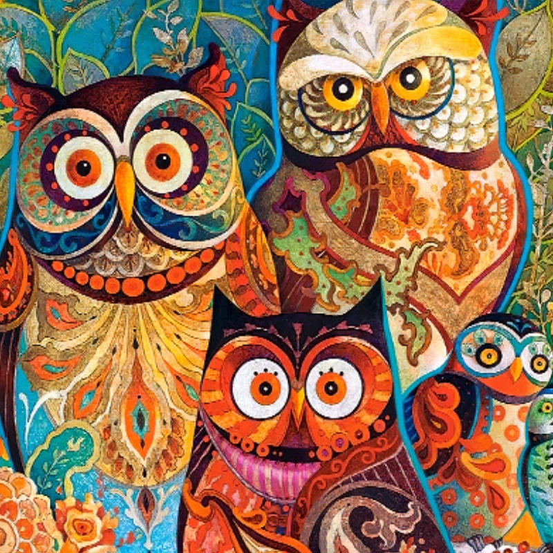 75*50cm Adult Paper Jigsaw Puzzle 1000PCS Owl Animal Series Adults Stress Relief Children Educational Entertainment Toy Gifts