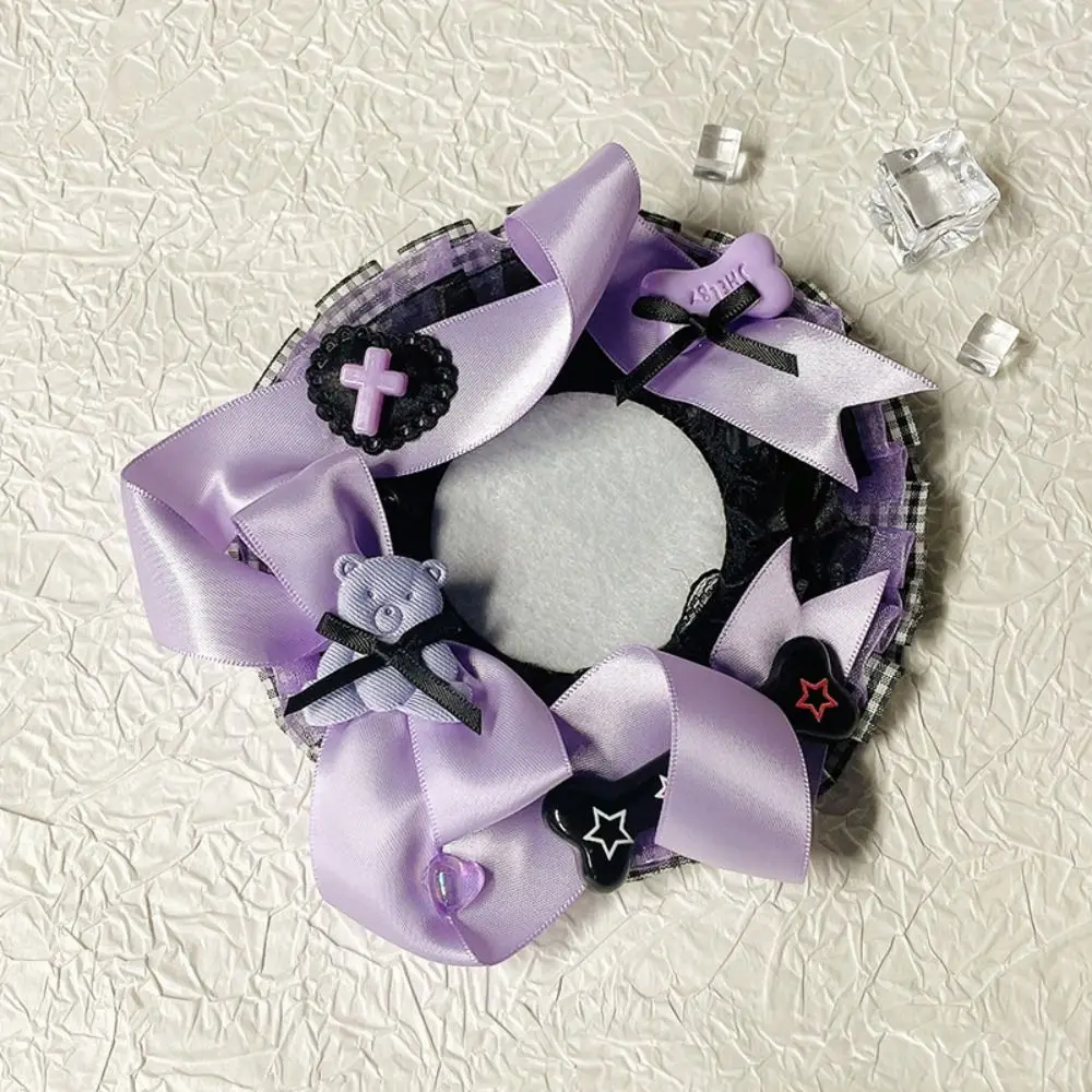 Kawaii Lace Magnetic Anime Badge Holder Bear Heart Pins Display Base Star Wings Ornate Ribbon Badge Flower Ita Bag Accessories