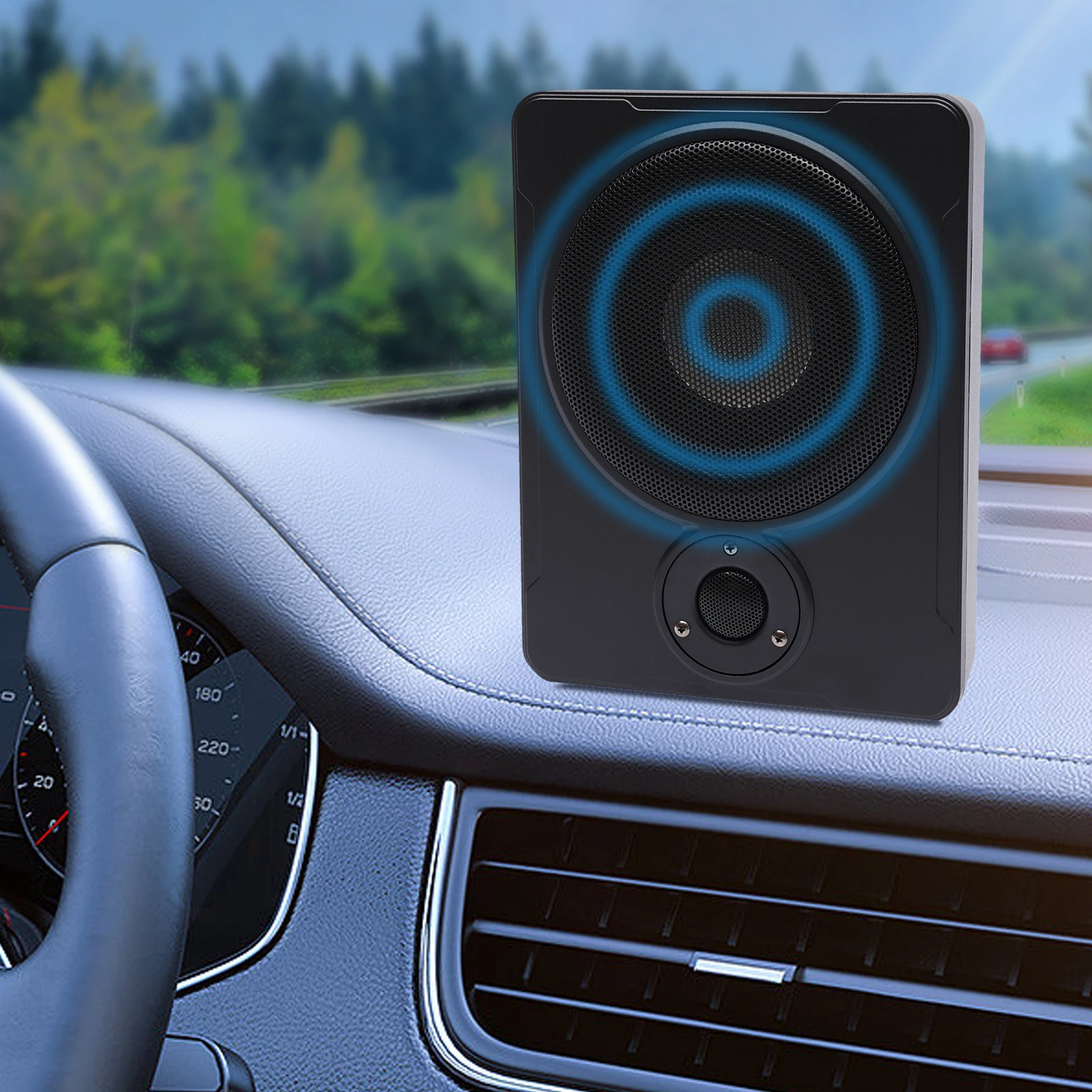 300W 30-100Hz 5 Matched Connecting Wires Car Subwoofer with Installation Brackets for Installation in Various Vehicle Models Such As Cars, Trucks, or Jeeps