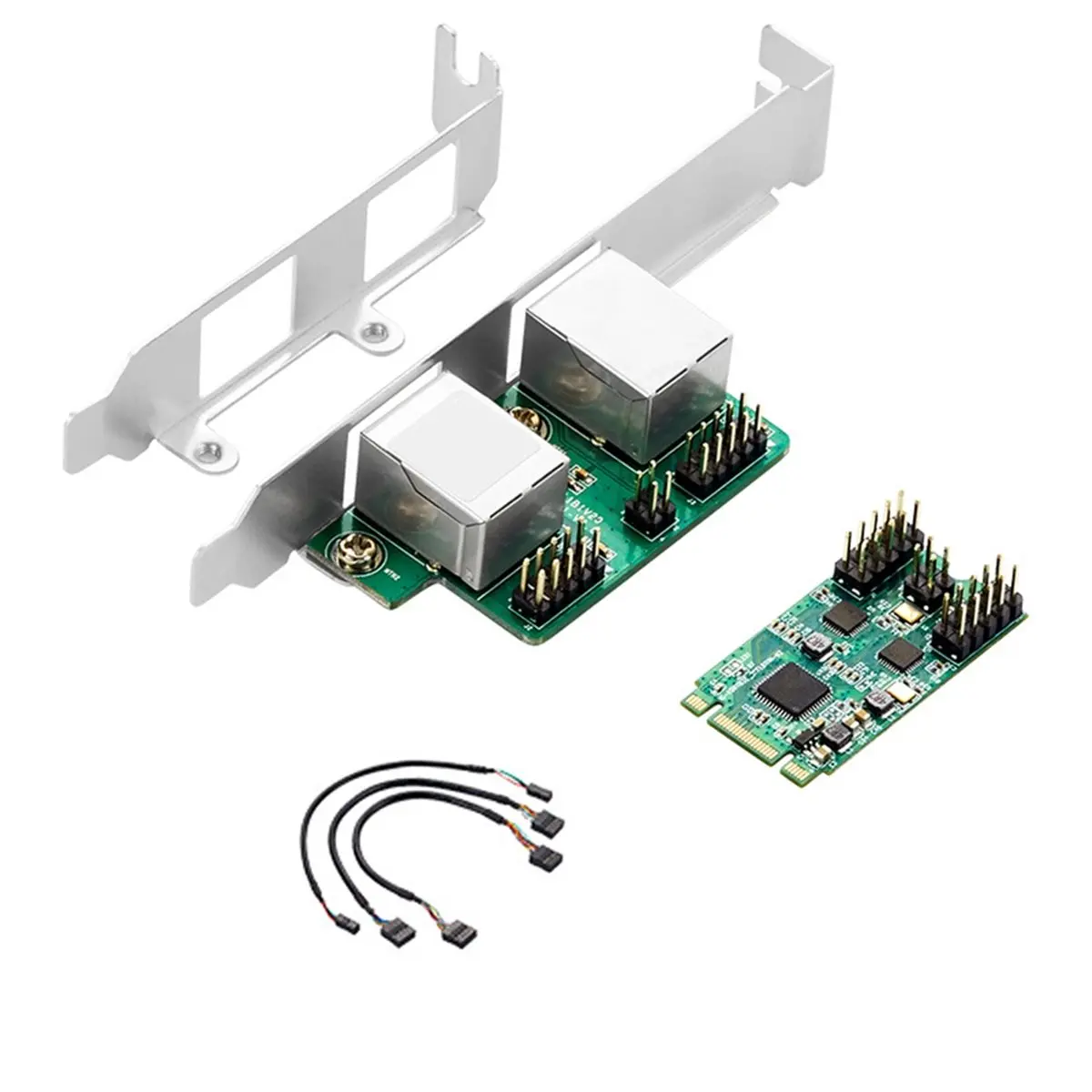 Двухпортовая гигабитная Ethernet-карта M.2 M Key B Key PCIe 2 порта 1000 Мбит/с 1G Nic Network Realtek 8111H Чип для ПК Двухпортовая гигабитная Ethernet-карта M.2 M Key B Key PCIe 2 порта 1000 Мбит/с 1G Nic Network Realtek 8111H Чип для ПК