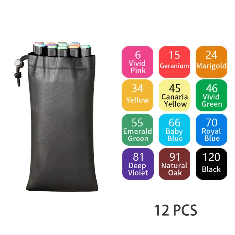 24-262 Kleuren Alcohol-Based Tekenenstiften Dubbele Punt Permanente Art Sketch Markers voor Illustratie Schoolbenodigdheden - afbeelding 1
