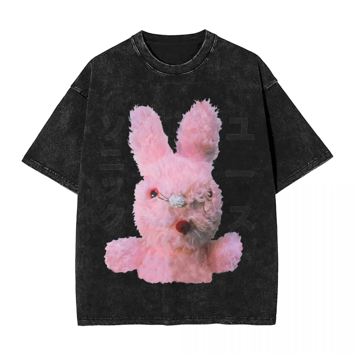 Dirty Bunny Japanese Sonic Youth T Shirt Hip Hop Washed Cotton Oversize T-Shirt for Men Women Tops Streetwear Printed Tee Shirt