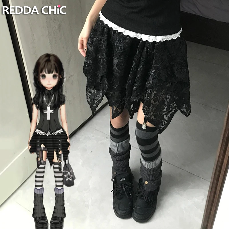 

ReddaChic Готическая кружевная асимметричная юбка с цветочным принтом, шорты с подкладкой, черная многоуровневая мини-юбка с эластичной резинкой на талии и рюшами, женские плавки в стиле гранж в стиле ретро