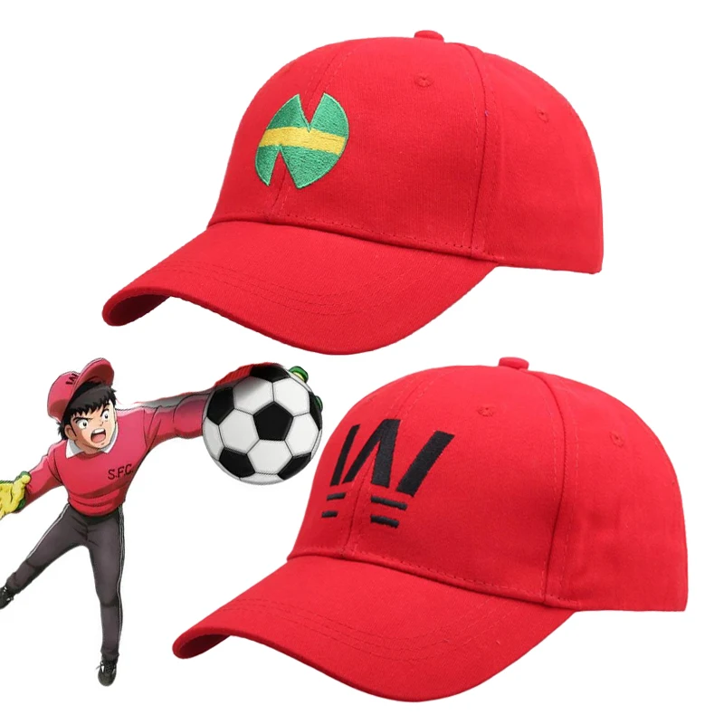 Cosplay Captain Tsubasa Baseball Cap Wakabayashi Genzo Red Hat Adjustable Casual Sunshade Hats Embroidered Caps