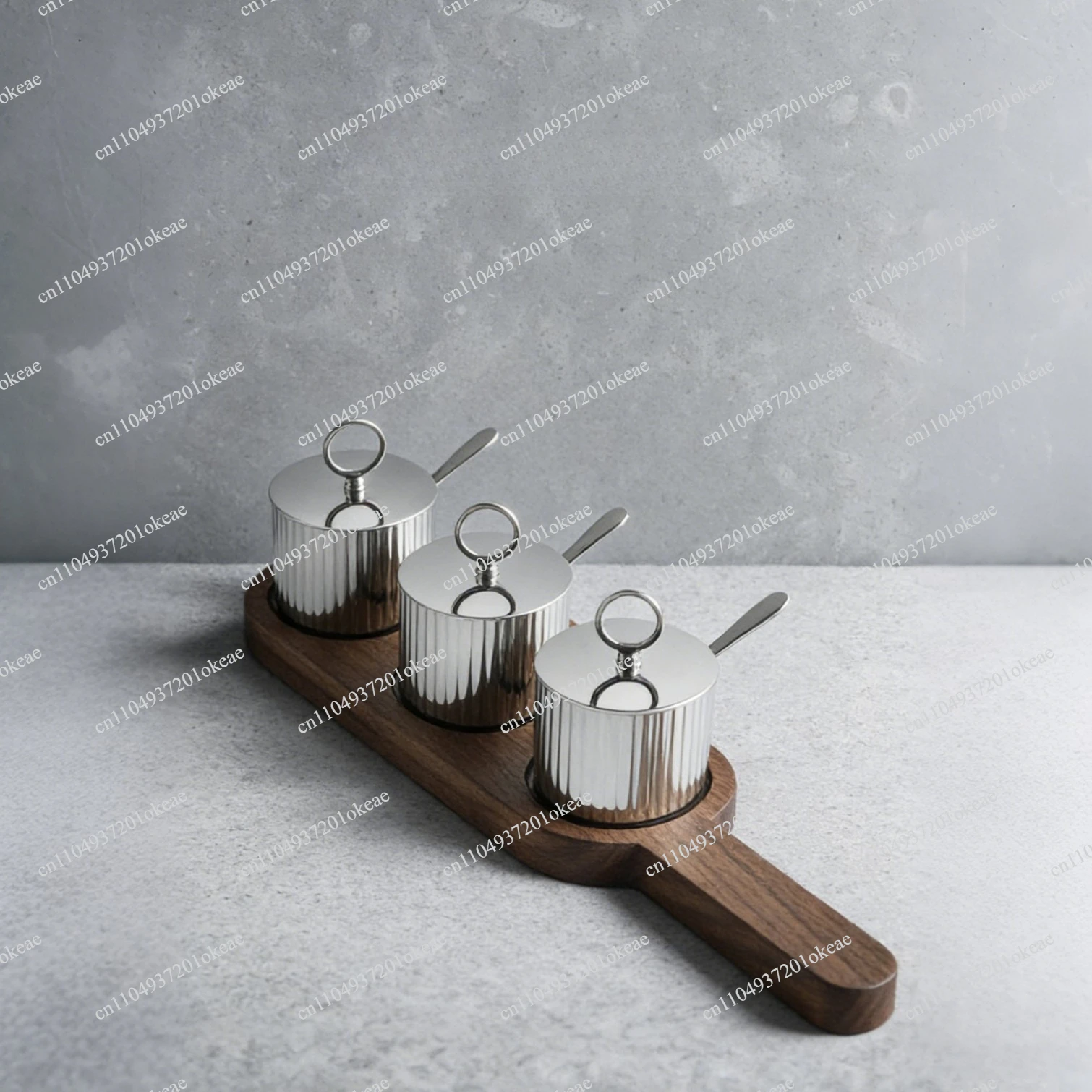 Stainless steel seasoning tank household kitchen high-end decorative ornament creative practical storage tank salt jar